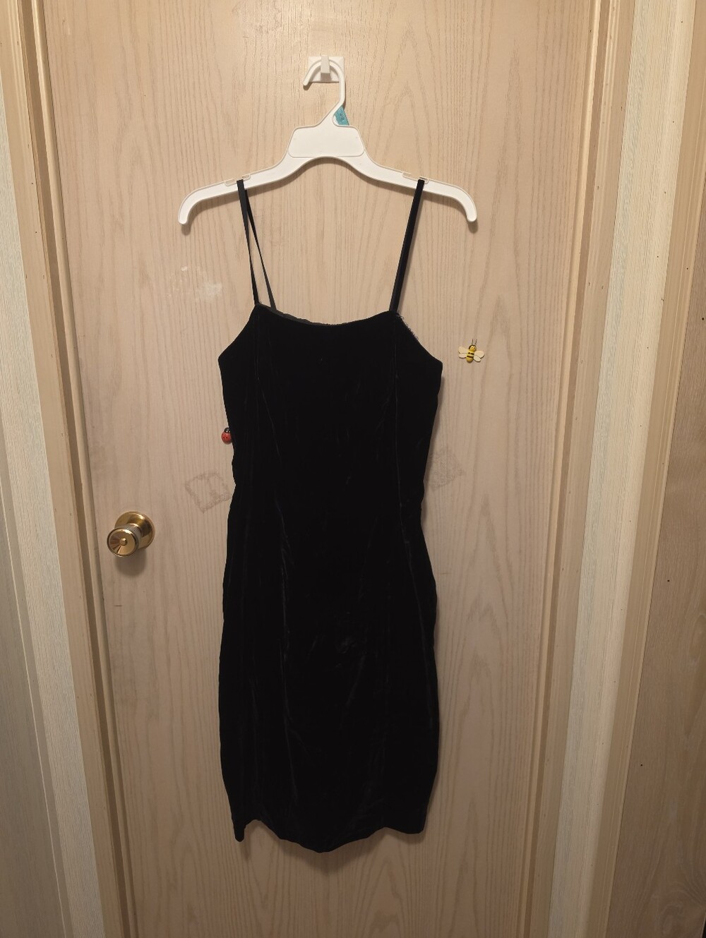Black Velvet Spaghetti-Strap Dress - JS Collections